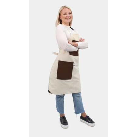 Intedge A-Tisan Canvas W/ Contrasting Accents 2-Pocket Bib Apron W/ Utlity Strap 335DA CB
